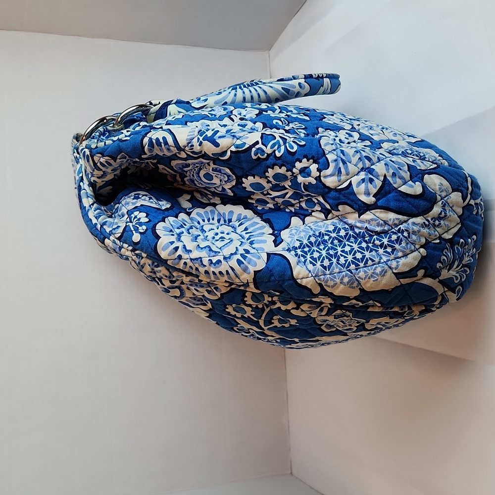 Vera Bradley Shoulder Bag Blue White Floral - Picture 4 of 16